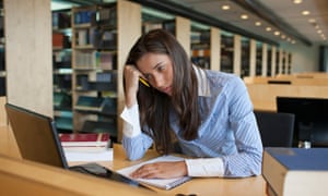 Female student in library