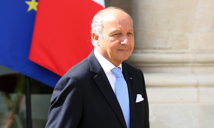 French foreign minister Laurent Fabius leaves the Elysee Palace following the first weekly cabinet meeting after the summer holidays.