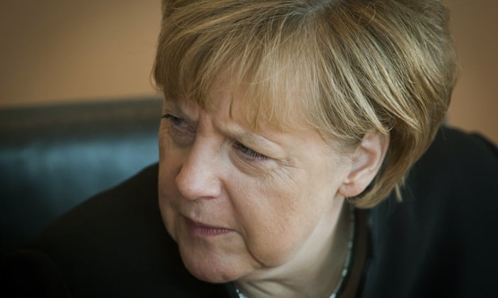 German Chancellor Angela Merkel leads the weekly cabinet meeting at the Chancellery in Berlin.