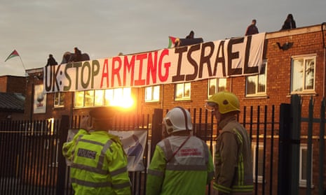 London Palestine Action protest at an arms factory in Shenstone, Staffordshire