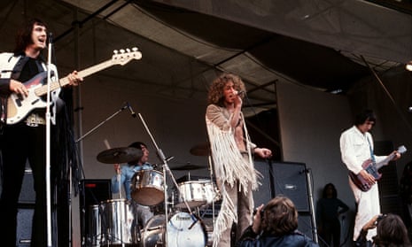 The Who performing at the Isle of Wight festival, 1969: John Entwistle on the left. High-res audio will bring out his bass playing more clearly.