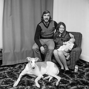 West Ham United's Billy Bonds with his wife Marilyn, daughter and dog.