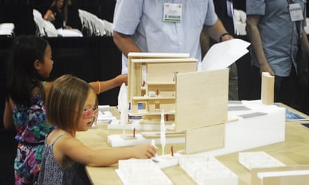 Some of the younger crowd at Dwell on Design LA found that the model created by Georgia Tech College of Architecture students was a perfect doll house.