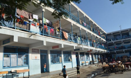 The UN camp in a former school