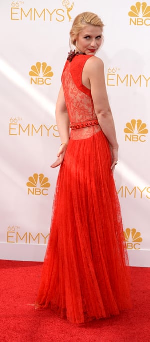 Claire Danes arriving at the EMMY Awards 2014 at the Nokia Theatre in Los Angeles, USA. PRESS ASSOCIATION Photo.