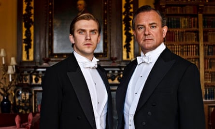 Dan Stevens as Matthew Crawley and Hugh Bonneville as the Earl of Grantham in Downton Abbey