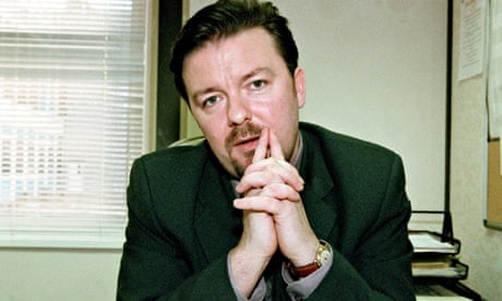 Ricky Gervais as David Brent, office manager, in the television programme THE OFFICE 