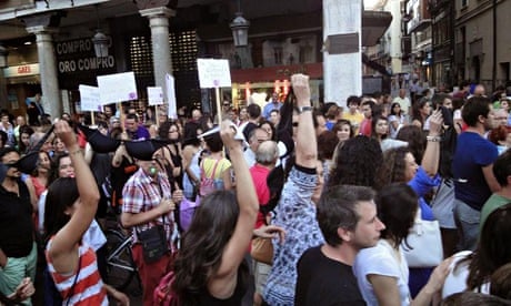 Protesters in Valladolid with bras