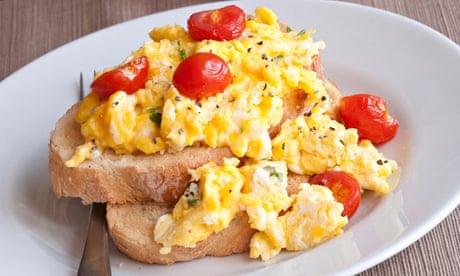 Scrambled eggs on toast. Image shot 2011. Exact date unknown.