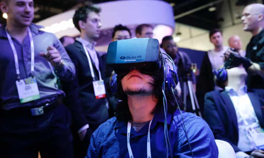 The Oculus Rift virtual-reality headset, which allows users to experience a 360-degree virtual world.
