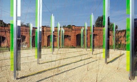 Jyll Bradley’s Green/Light sculpture in a disused gasworks.