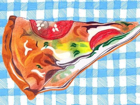 The lunch box: an illustration of a quiche. 