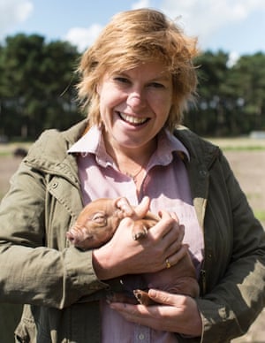 Allegra cuddles a piglet. But soon it was time to see where the meat is slaughtered.