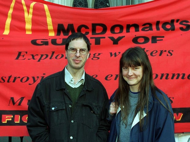 Helen Steel with fellow activist Dave Morris during the 'McLibel' trial in 1999