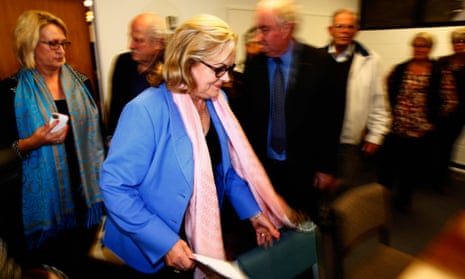 Judith Collins prepares to make a media statement  in Auckland following her resignation on 30 August.