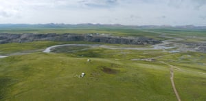 Aerial images of the Muli mining area on the Qinghai-Tibetan Plateau, in China's northwest Qinghai Province. 