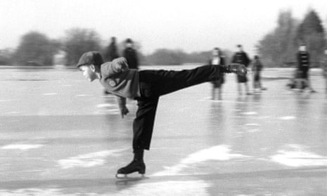 Curry as a schoolboy on a frozen lake in Aldeburgh