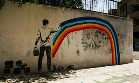 A street graffiti by the Iranian artist Black Hand 