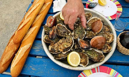 A seafood lunch in Gruissan, France