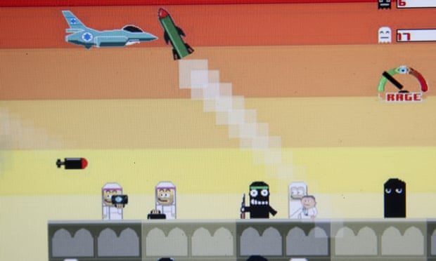 Screenshot of the game "Bomb Gaza", pulled from Google Play this week.