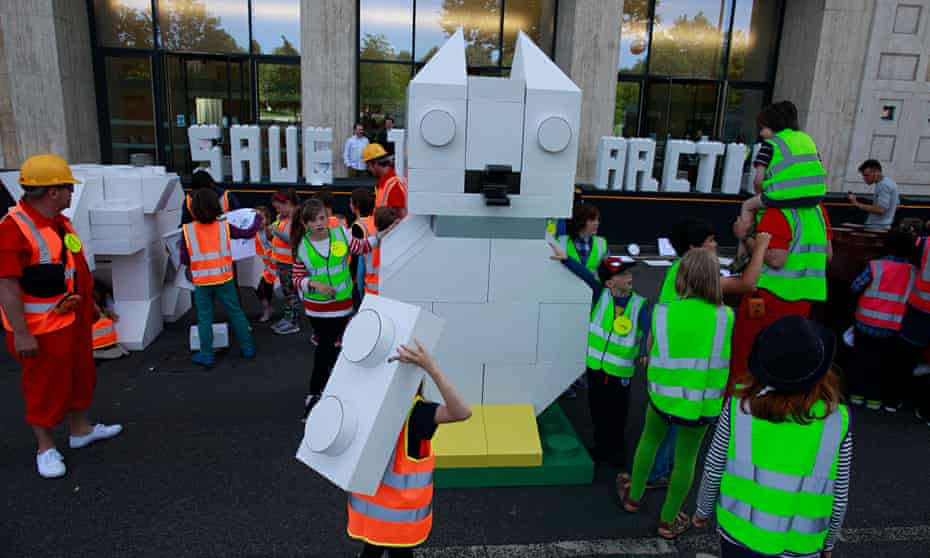Children protest outside Shell's HQ in London