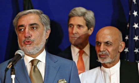 Afghanistan S Presidential Rivals Reach Agreement After Kerry Flies Into Kabul Afghanistan The Guardian