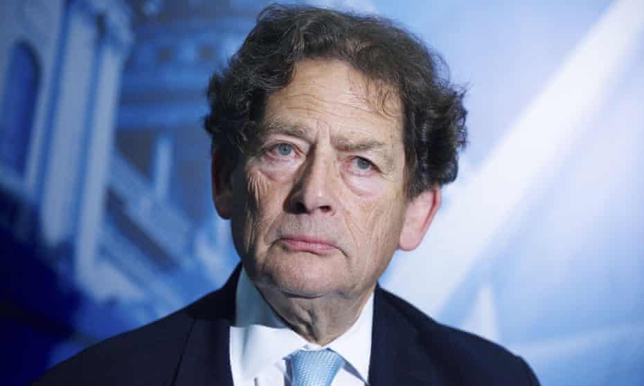 Lord Nigel Lawson, ex-Chancellor, during an interview at the London Stock Exchange