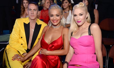 Bright lights: with Rita Ora and Gwen Stefani at the 2014 MTV Video Music Awards in California.