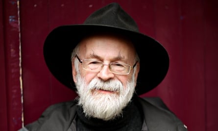 Terry Pratchett in black hat