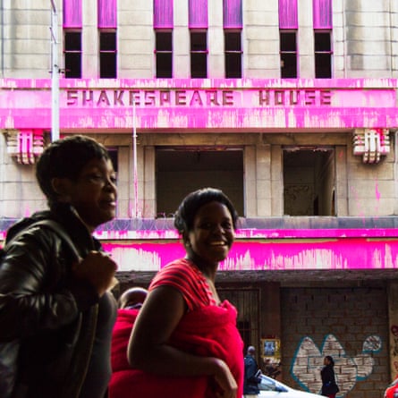 Painting the town pink … Beware of Colour, a guerrilla art project to highlight the number of dilapidated heritage buildings in Johannesburg, South Africa.