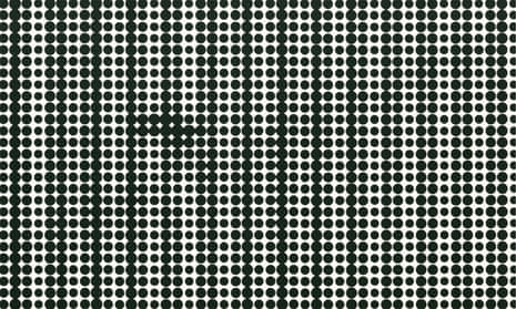 At first glance Coupland's work appears to be Op Art black dots, as in this detail from his The Poet