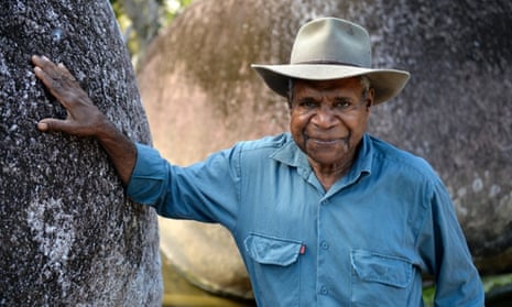 Claude Beeron, a traditional owner and a board member of the Girringun Aboriginal Corporation is passing local knowledge down to the younger generations