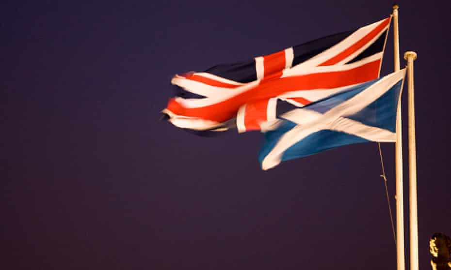 The saltire flag and the union jack.