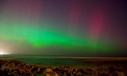 An aurora over Seaham in Teesside
