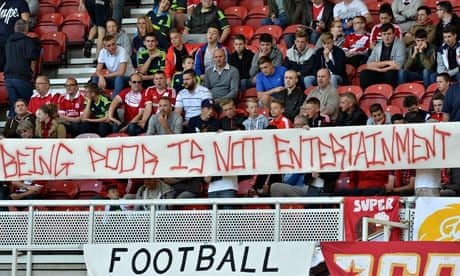 Banners attacking Benefits Street were unfurled at Middlesbrough's last home football game