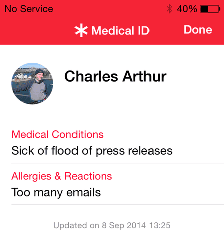 iOS 8 can create a Medical ID for emergency staff