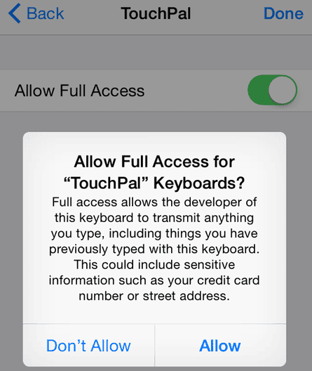 iOS 8 allows third-party keyboards, with warnings