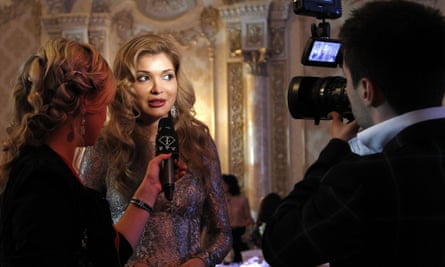 Gulnara Karimova giving an interview at a gala dinner in Tashkent in 2012 Uzbekistan