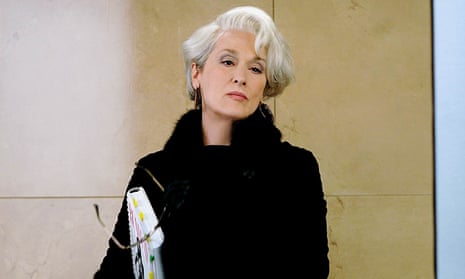 Meryl Streep in The Devil Wears Prada, showing that grey hair never gets old.