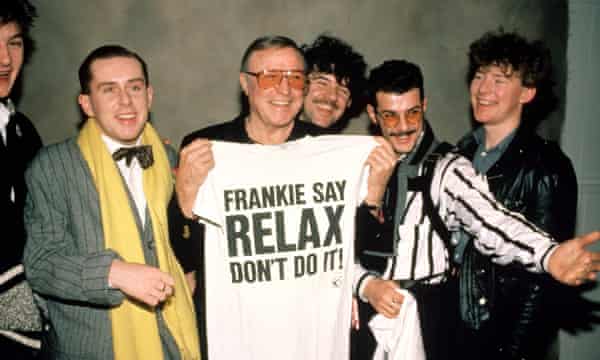 On message: with band members Mark O’Toole, Peter Gill, Paul Rutherford, Brian Nash meeting Gene Kelly in Los Angeles in 1984.