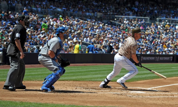 San Diego Padres catcher Yasmani Grandal in action in Petco Park against the Los Angeles Dodgers.