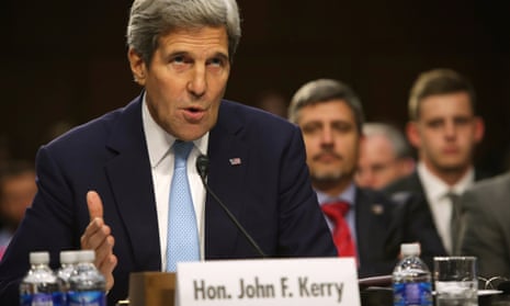 Secretary of State John Kerry testifies during a hearing before the Senate Foreign Relations Committee.