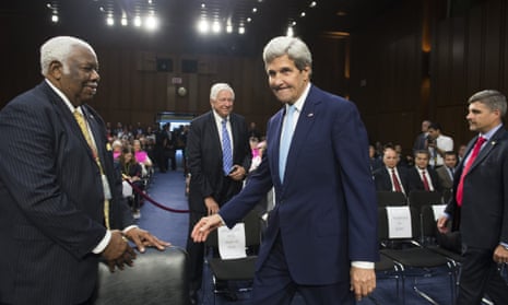 US Secretary of State John Kerry arrives to testify about US policy towards Iraq and Syria.