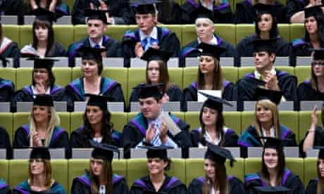Students at their graduation from Edge Hill University, Lancashire. 