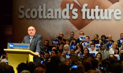 Scotland's first minister Alex Salmond addresses a 'Yes' Scotland campaign rally in Perth, less than twelve hours before the start of polling.