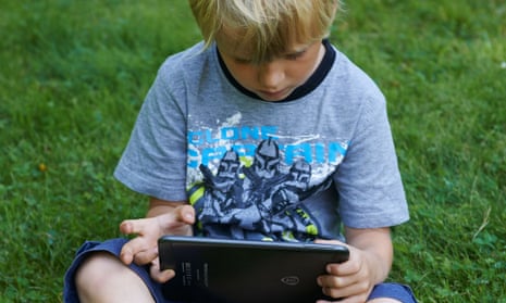 Boy using a tablet