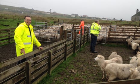 Sheep farmers on North Unst, Shetland Islands, on polling day.
