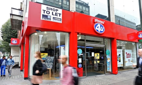 A closed Phones 4u store in London.