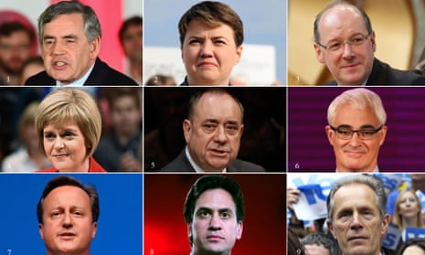 1. Gordon Brown, 2 Ruth Davidson, 3 John Swinney, 4, Nicola Sturgeon, 5, Alex Salmond, 6, Alistair Darling, 7 David Cameron, 8 Ed Miliiband, 9 Blair Jenkins