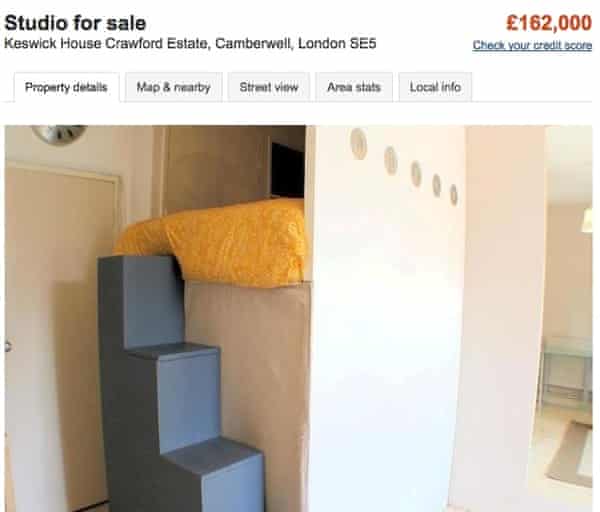 Studio flat for sale from Zoopla website, Camberwell